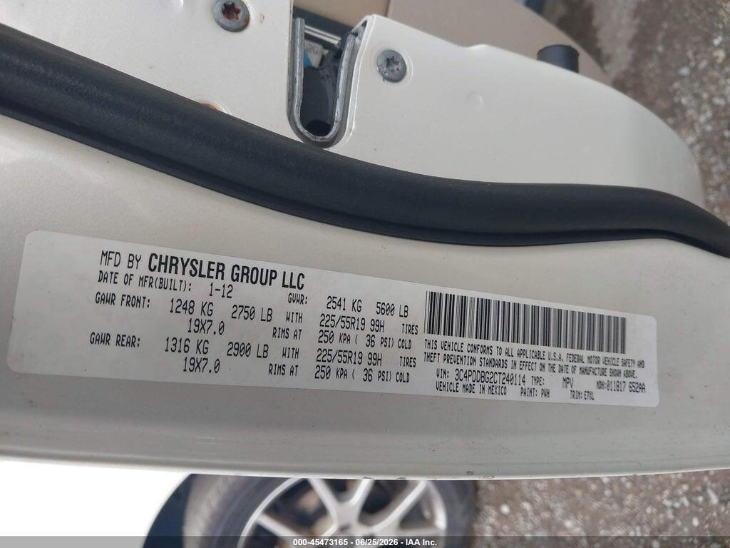 3C4PDDBG2CT240114 2012 DODGE JOURNEY photo no. 9