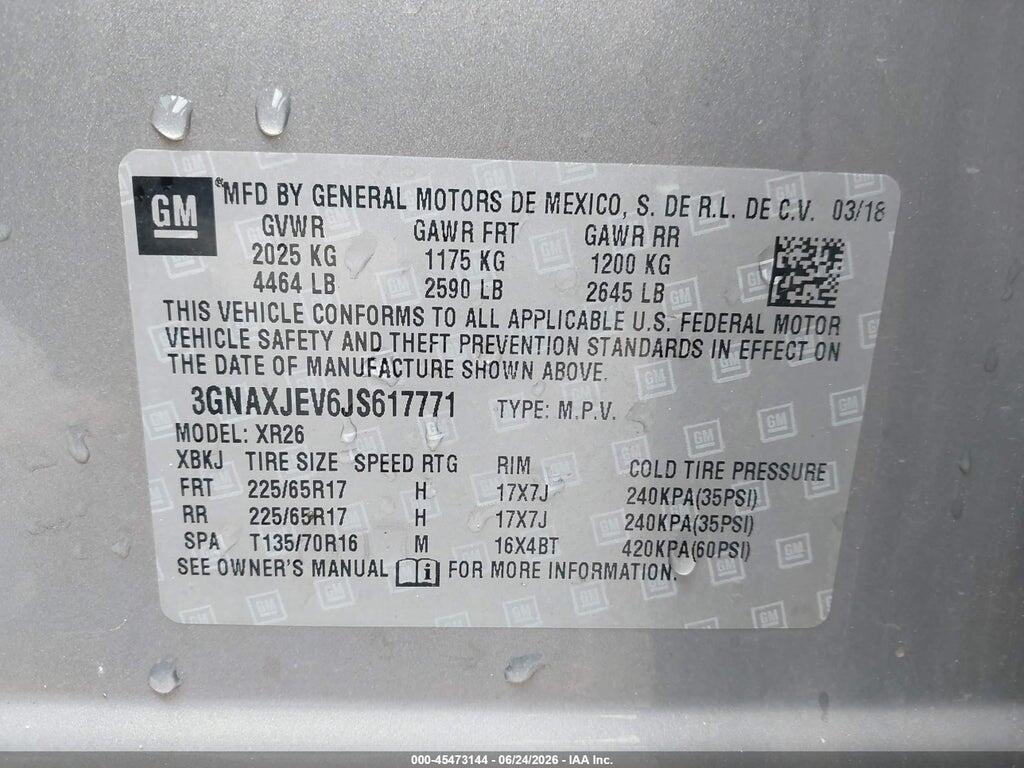 3GNAXJEV6JS617771 2018 CHEVROLET EQUINOX photo no. 9