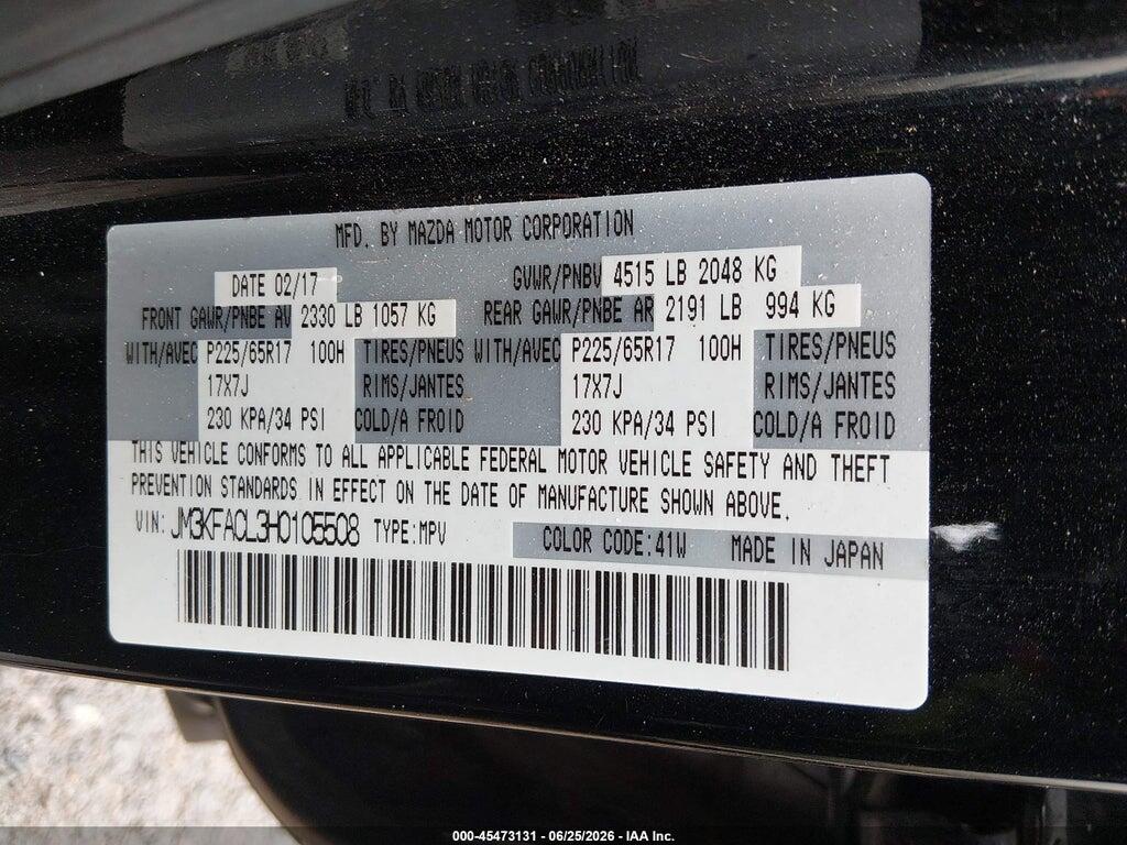 JM3KFACL3H0105508 2017 MAZDA CX-5 photo no. 9