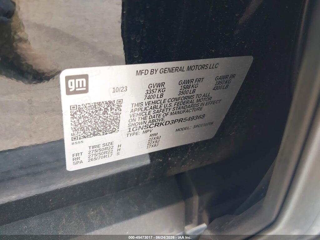 1GNSCRKD3PR549368 2023 CHEVROLET TAHOE photo no. 9