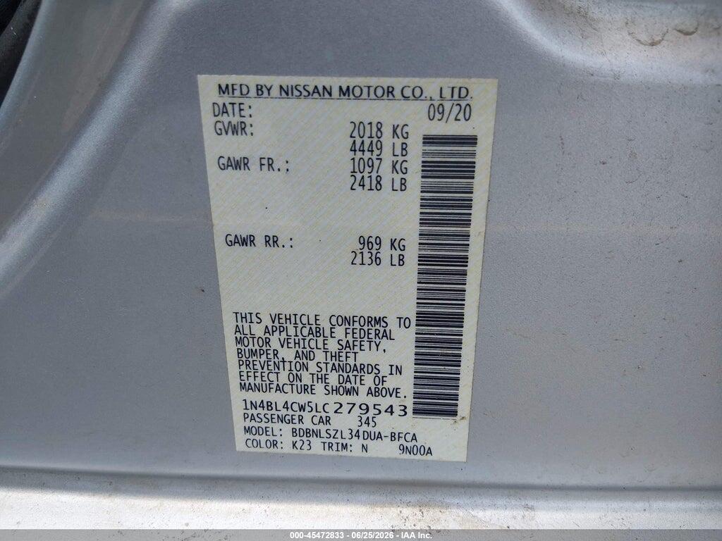 1N4BL4CW5LC279543 2020 NISSAN ALTIMA photo no. 9