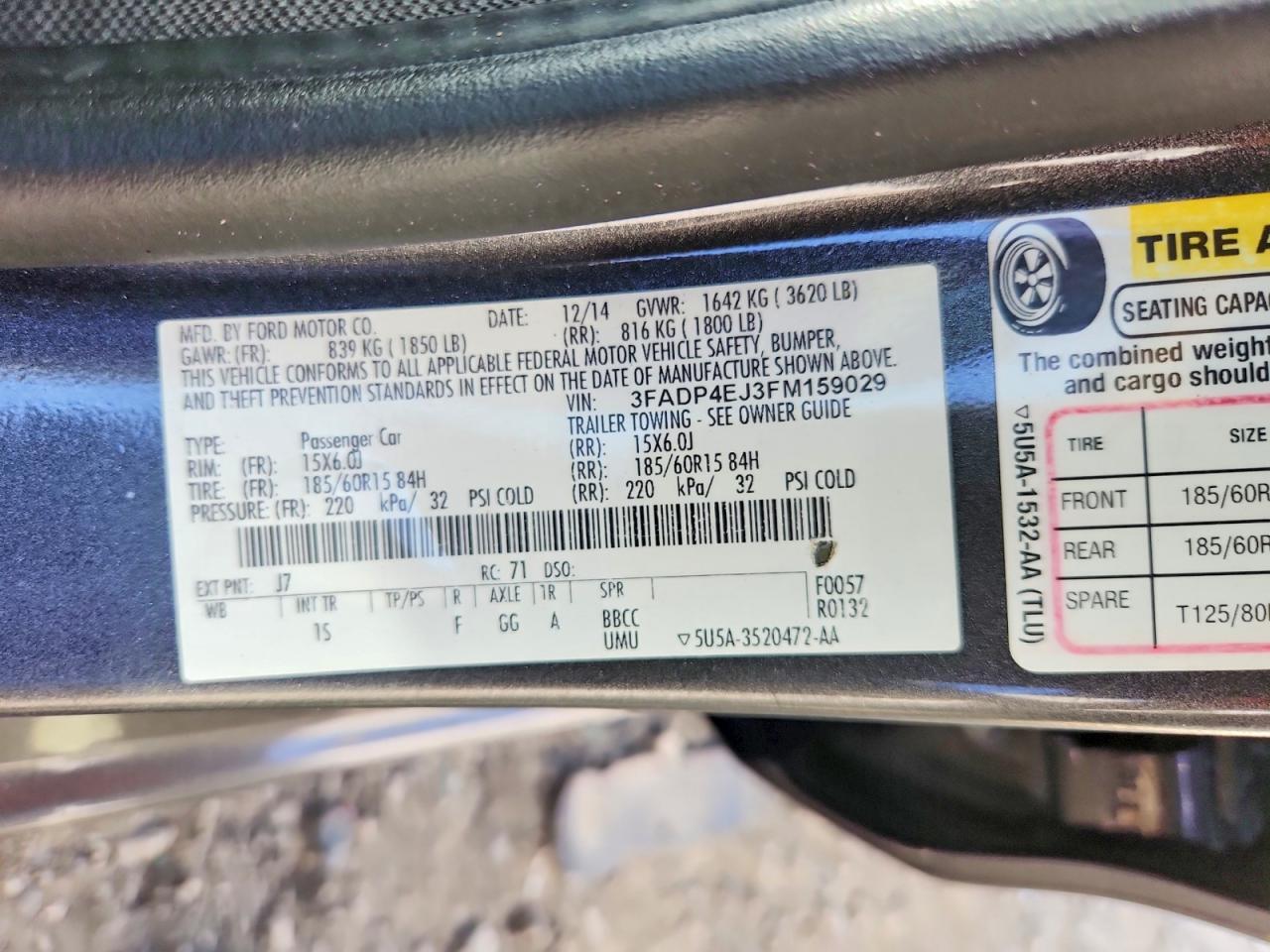 2015 FORD FIESTA SE — Фото 14 из 14