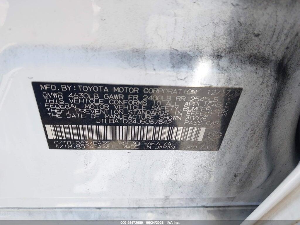 JTHBA1D24J5067842 2018 LEXUS IS 300 photo no. 9