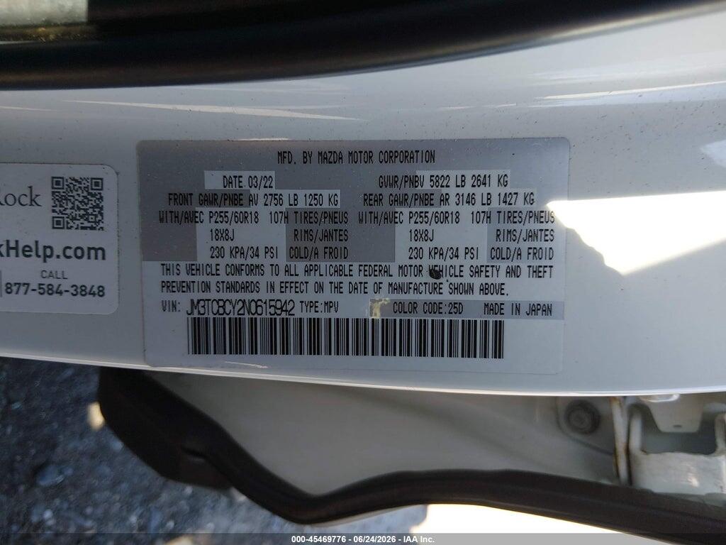 JM3TCBCY2N0615942 2022 MAZDA CX-9 photo no. 9