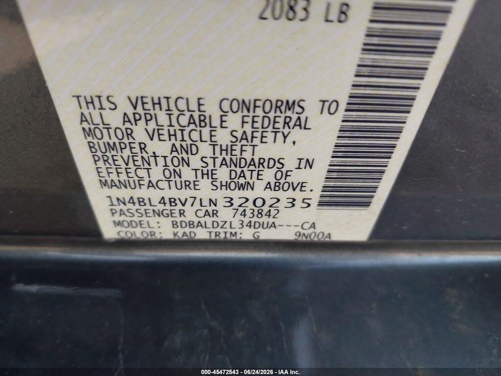 1N4BL4BV7LN320235 2020 NISSAN ALTIMA photo no. 9