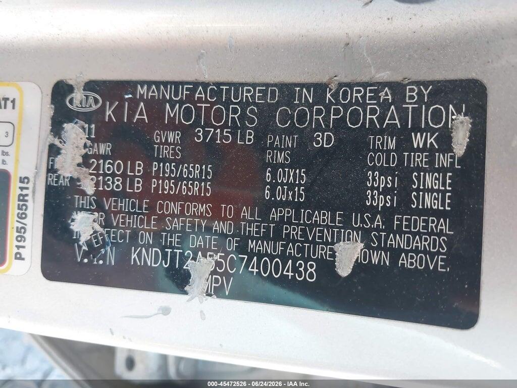 KNDJT2A55C7400438 2012 KIA SOUL photo no. 9