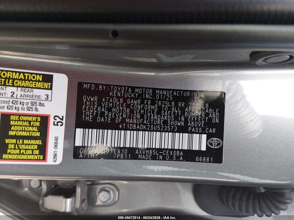 4T1DBADK2SU523573 2025 TOYOTA CAMRY photo no. 9