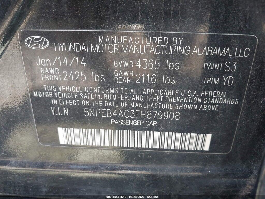 5NPEB4AC3EH879908 2014 HYUNDAI SONATA photo no. 9