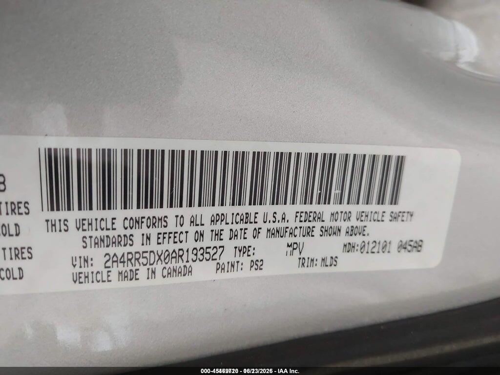 2A4RR5DX0AR193527 2010 CHRYSLER TOWN & COUNTRY photo no. 9