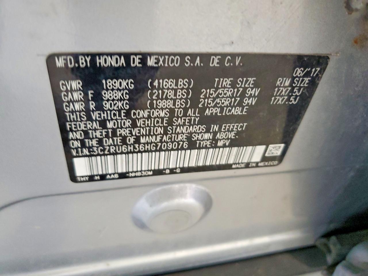 2017 HONDA HR-V LX — Фото 13 из 13