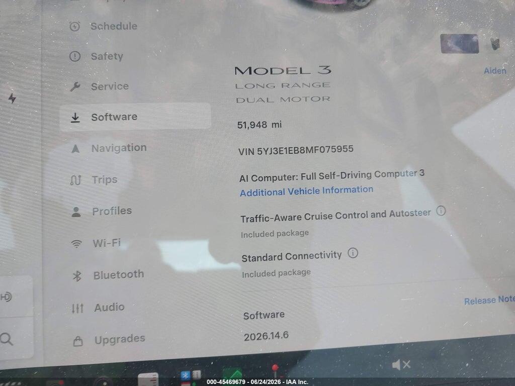 5YJ3E1EB8MF075955 2021 TESLA MODEL 3 photo no. 7