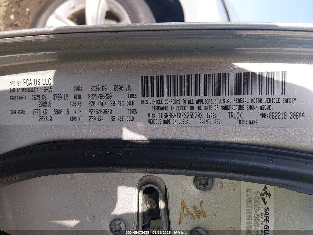 1C6RR6HT0FS755703 2015 RAM 1500 photo no. 9