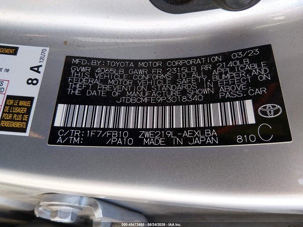 JTDBCMFE9P3018340 2023 TOYOTA COROLLA photo no. 9