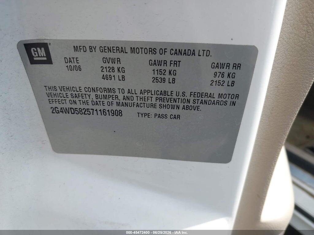 2G4WD582571161908 2007 BUICK LACROSSE photo no. 9