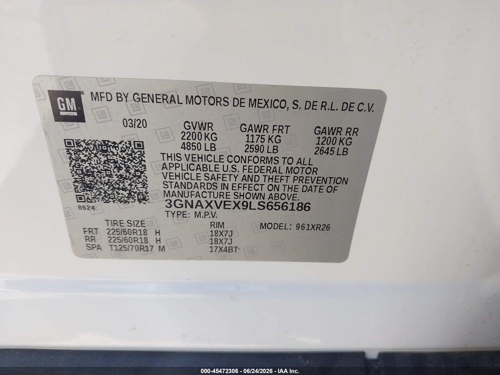 3GNAXVEX9LS656186 2020 CHEVROLET EQUINOX photo no. 9