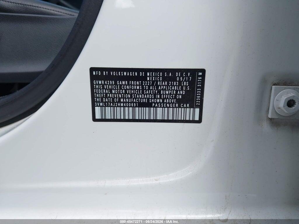 3VWL17AJ2HM400691 2017 VOLKSWAGEN JETTA photo no. 9