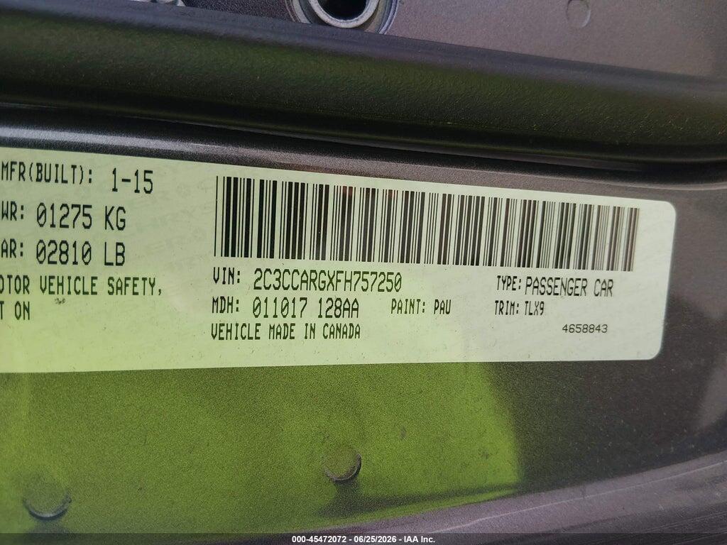 2C3CCARGXFH757250 2015 CHRYSLER 300 photo no. 9