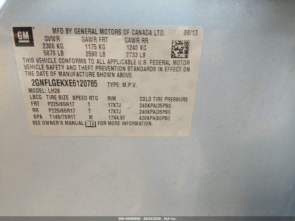 2GNFLGEKXE6120785 2014 CHEVROLET EQUINOX photo no. 9