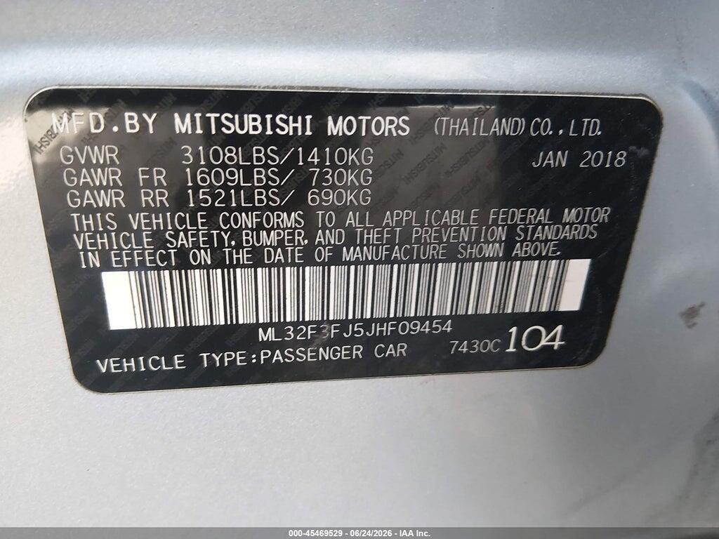 ML32F3FJ5JHF09454 2018 MITSUBISHI MIRAGE G4 photo no. 9