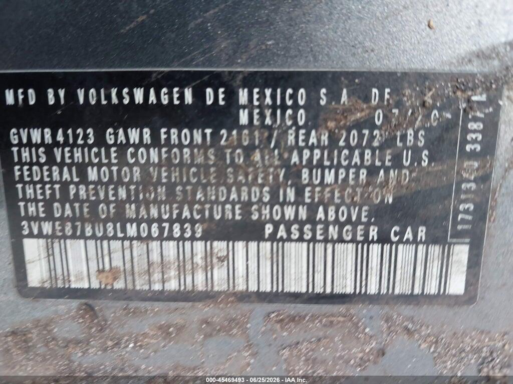 3VWEB7BU8LM067839 2020 VOLKSWAGEN JETTA photo no. 9
