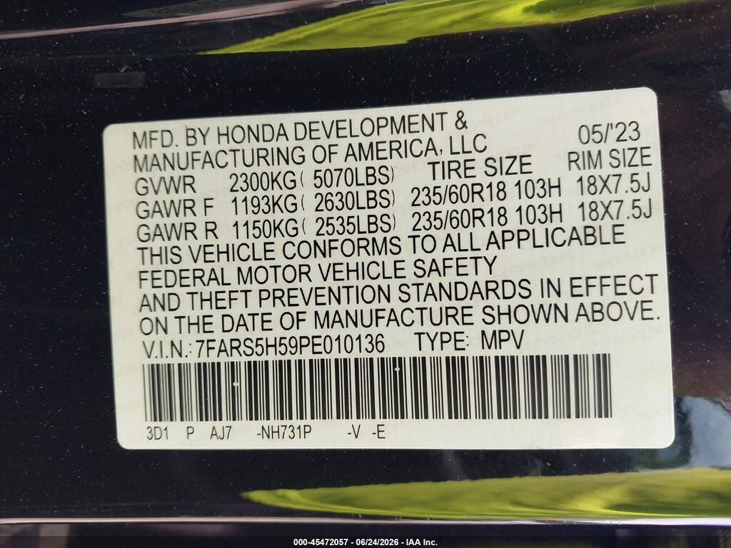 7FARS5H59PE010136 2023 HONDA CR-V HYBRID photo no. 9