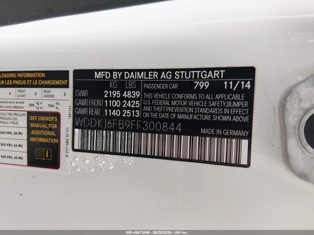 WDDKJ6FB9FF300844 2015 MERCEDES-BENZ E 400 photo no. 9