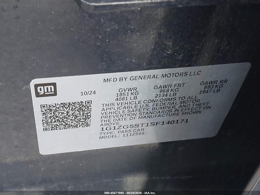 1G1ZG5ST1SF140171 2025 CHEVROLET MALIBU photo no. 9