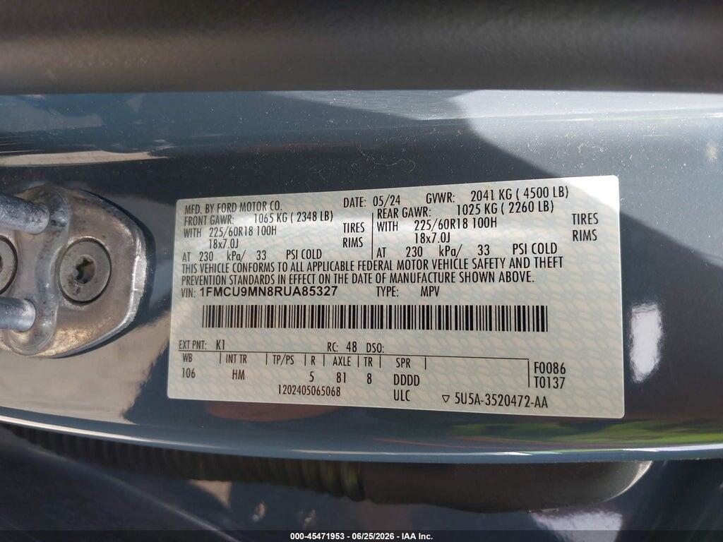 1FMCU9MN8RUA85327 2024 FORD ESCAPE photo no. 9