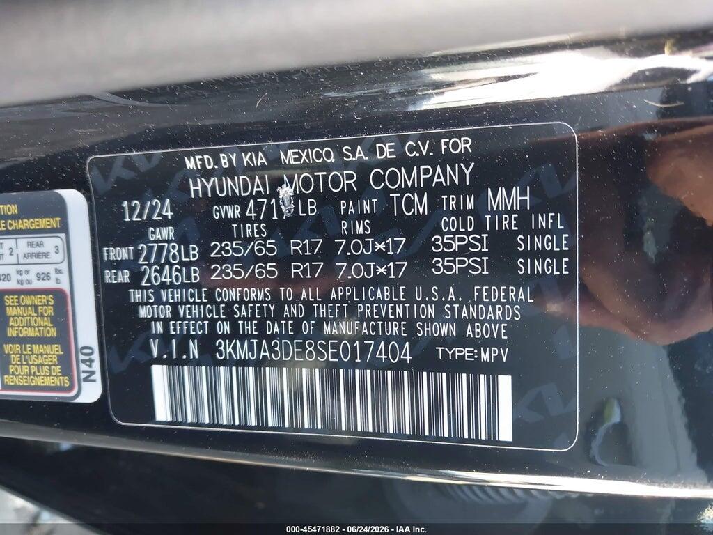3KMJA3DE8SE017404 2025 HYUNDAI TUCSON photo no. 9