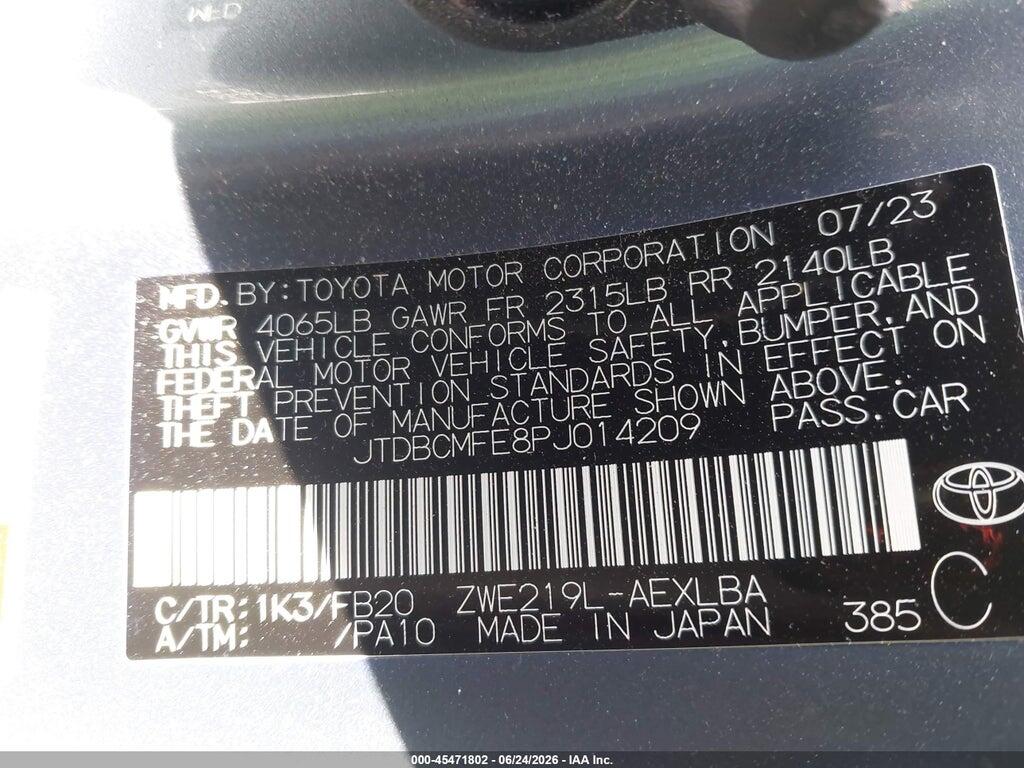 JTDBCMFE8PJ014209 2023 TOYOTA COROLLA photo no. 9