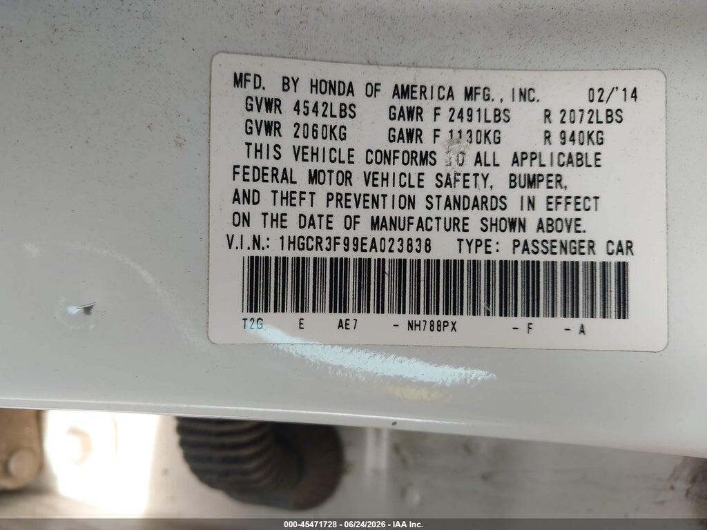 1HGCR3F99EA023838 2014 HONDA ACCORD photo no. 9