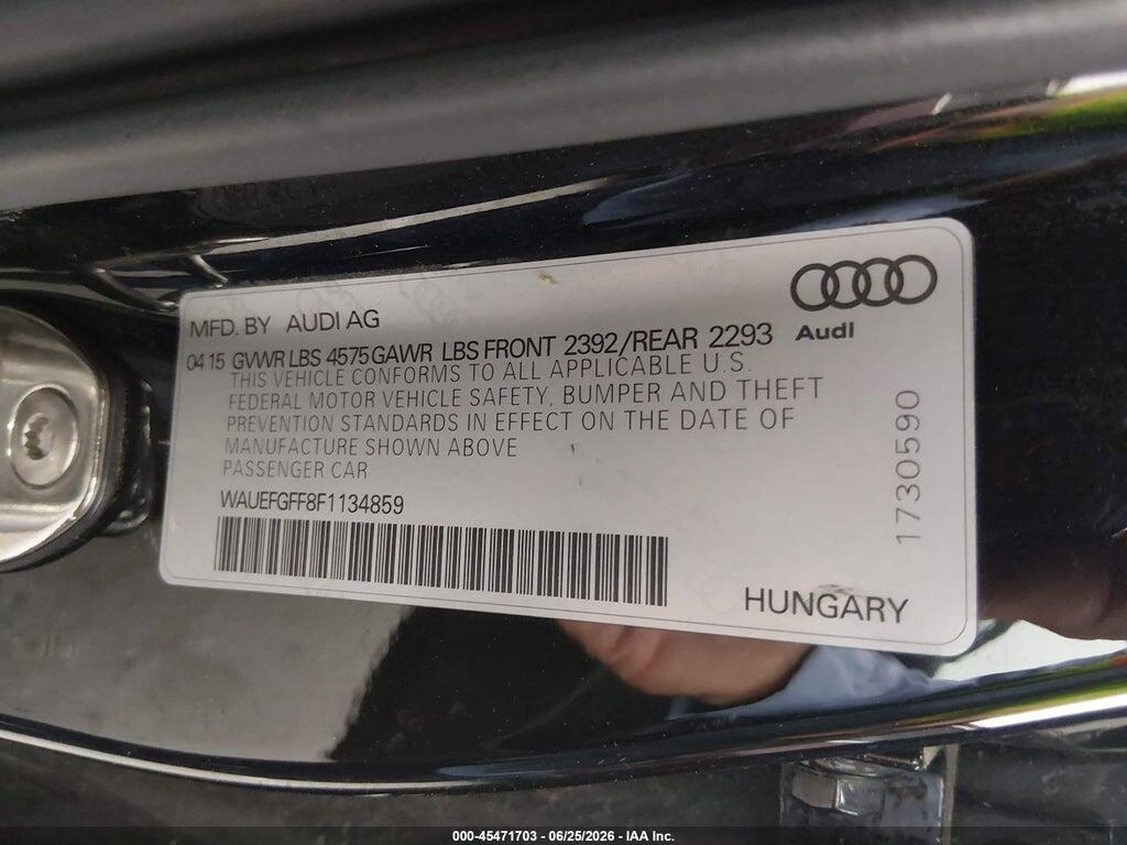 WAUEFGFF8F1134859 2015 AUDI A3 photo no. 9