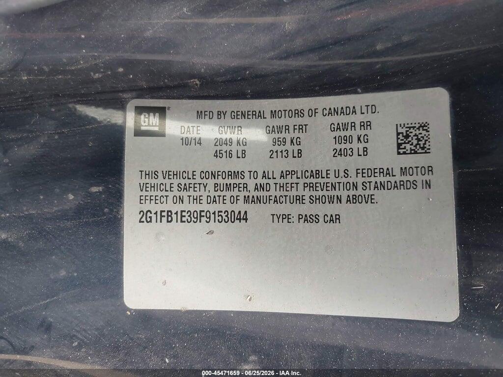 2G1FB1E39F9153044 2015 CHEVROLET CAMARO photo no. 9