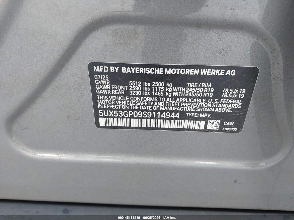5UX53GP09S9114944 2025 BMW X3 photo no. 9