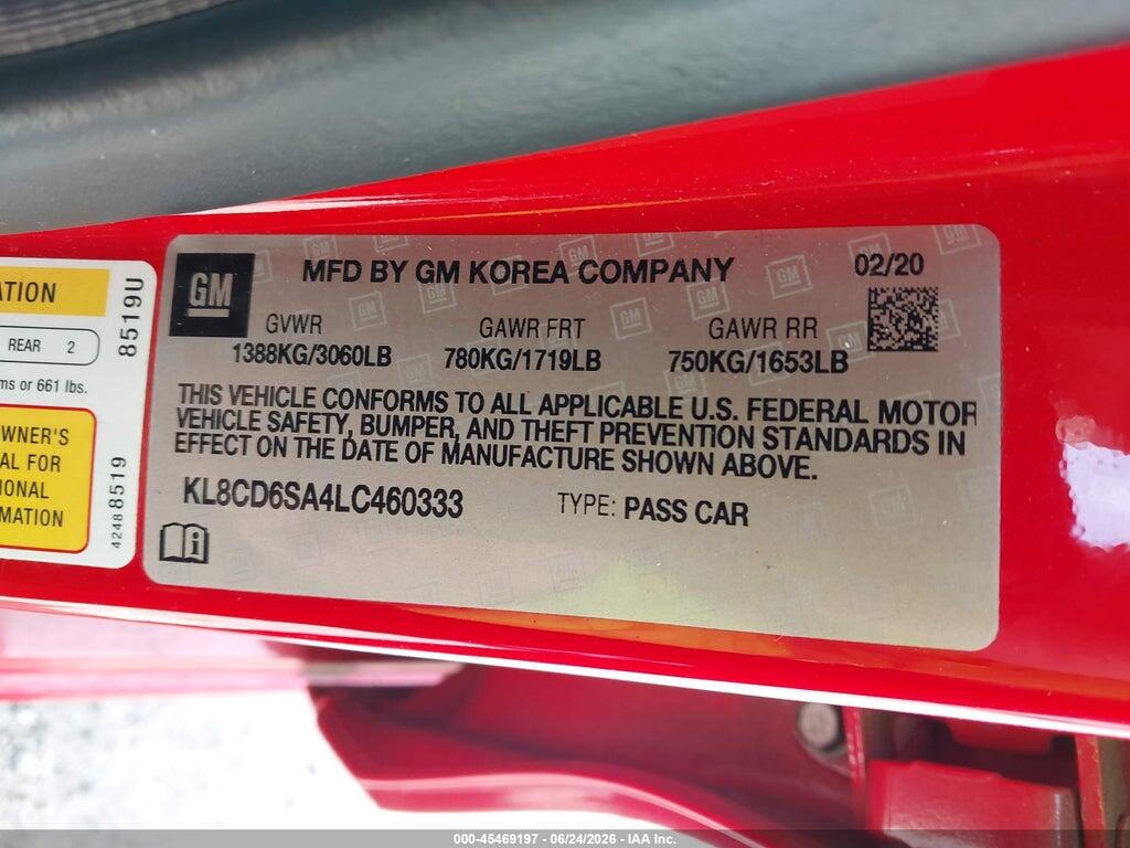 KL8CD6SA4LC460333 2020 CHEVROLET SPARK photo no. 9