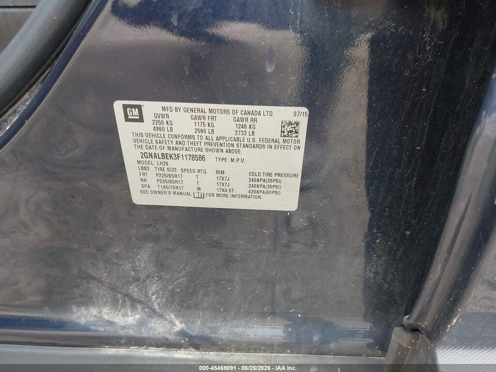 2GNALBEK3F1178586 2015 CHEVROLET EQUINOX photo no. 9