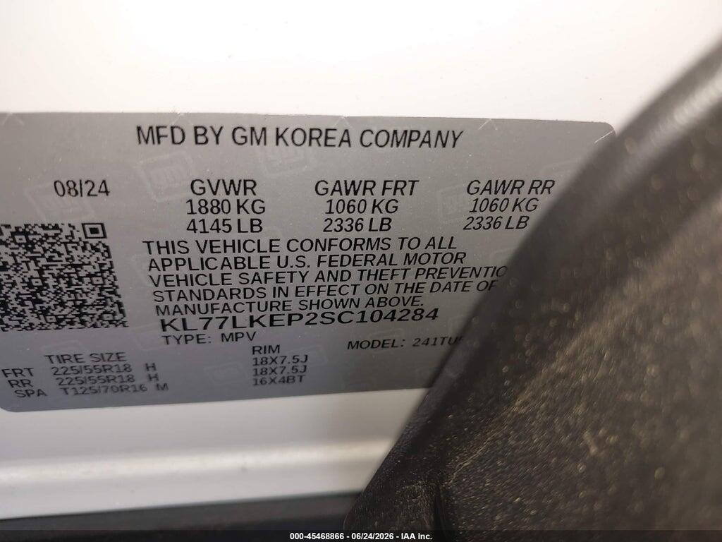KL77LKEP2SC104284 2025 CHEVROLET TRAX photo no. 9