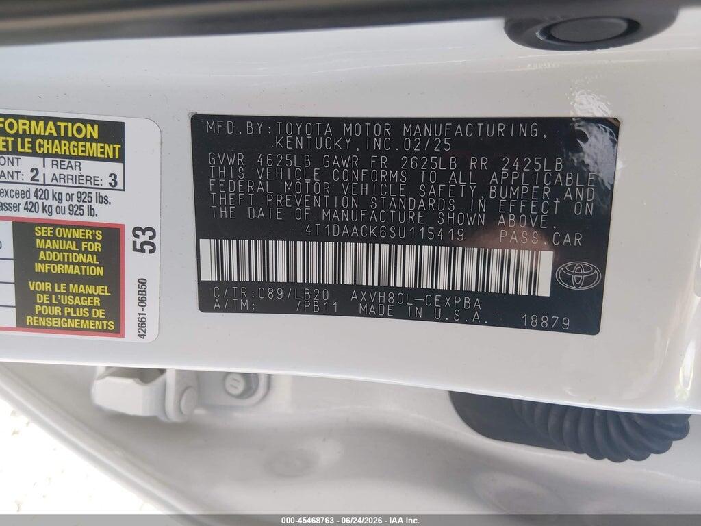 4T1DAACK6SU115419 2025 TOYOTA CAMRY photo no. 9