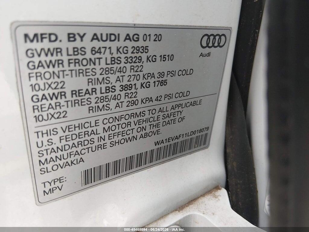 WA1EVAF11LD016079 2020 AUDI Q8 photo no. 9