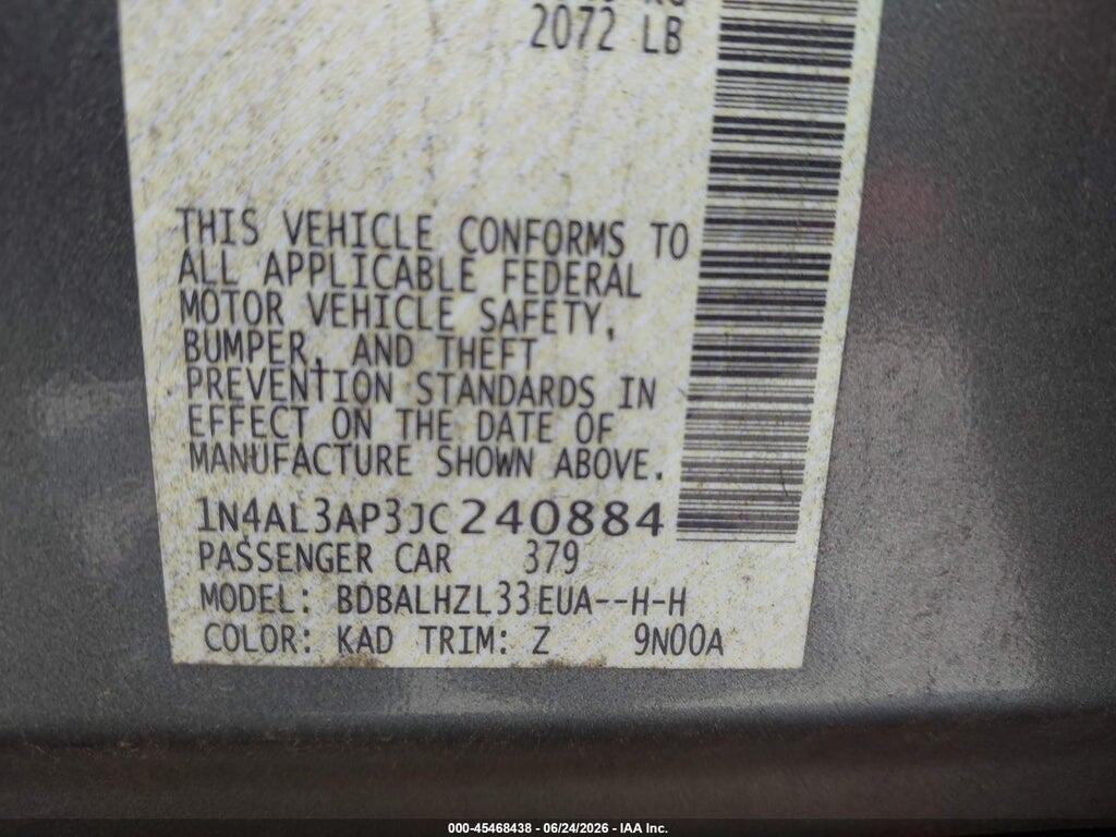 1N4AL3AP3JC240884 2018 NISSAN ALTIMA photo no. 9