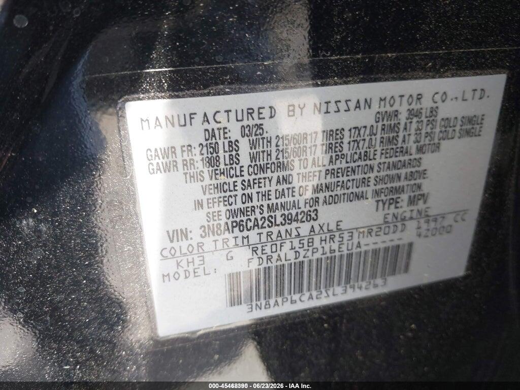3N8AP6CA2SL394263 2025 NISSAN KICKS photo no. 9