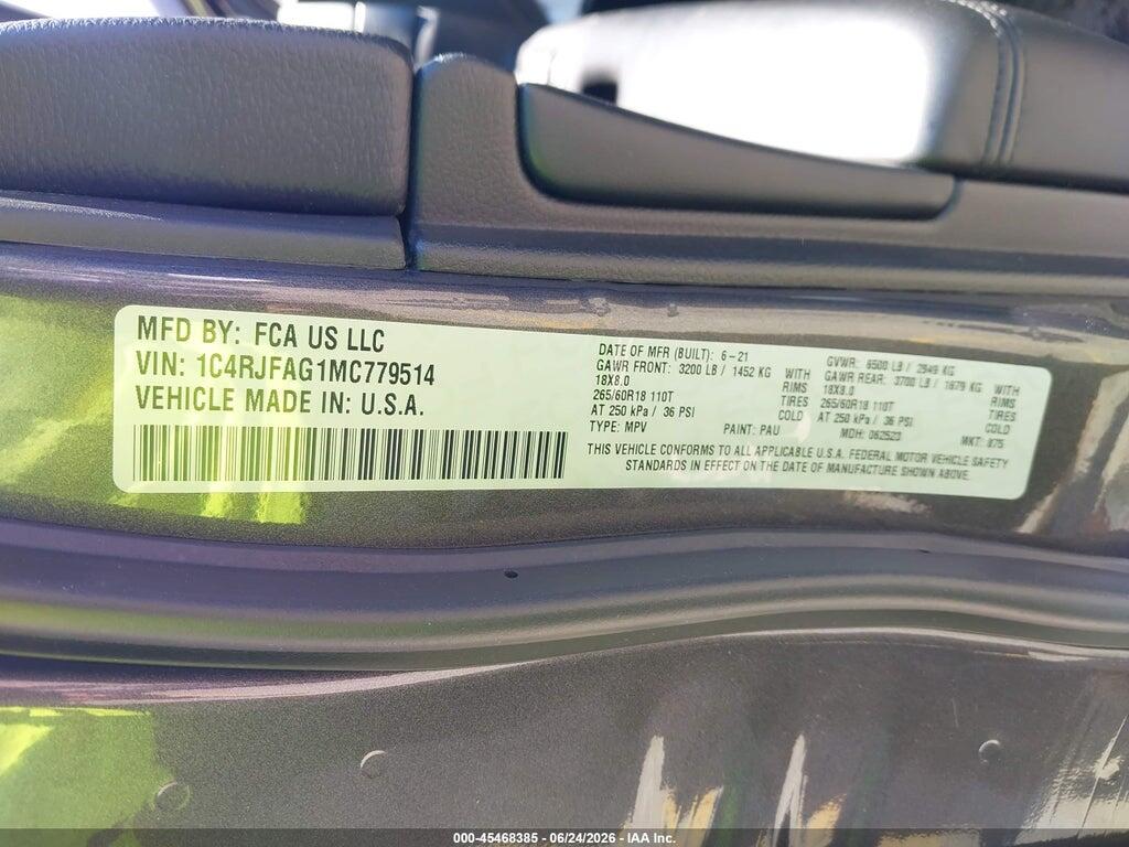 1C4RJFAG1MC779514 2021 JEEP GRAND CHEROKEE photo no. 9