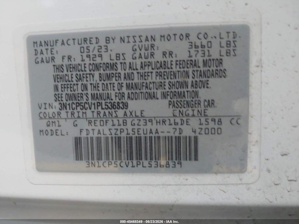3N1CP5CV1PL536839 2023 NISSAN KICKS photo no. 9