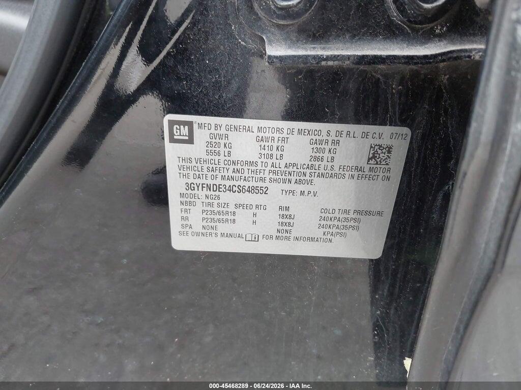 3GYFNDE34CS648552 2012 CADILLAC SRX photo no. 9