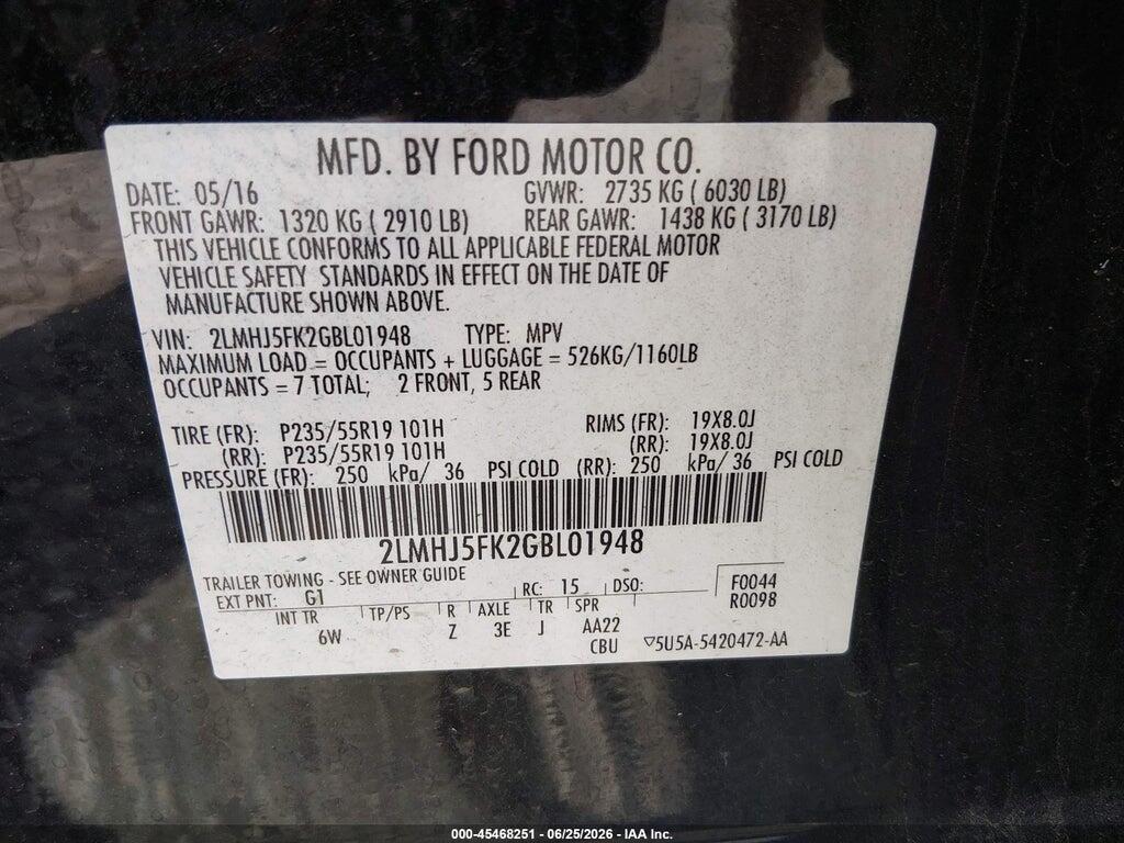 2LMHJ5FK2GBL01948 2016 LINCOLN MKT photo no. 9