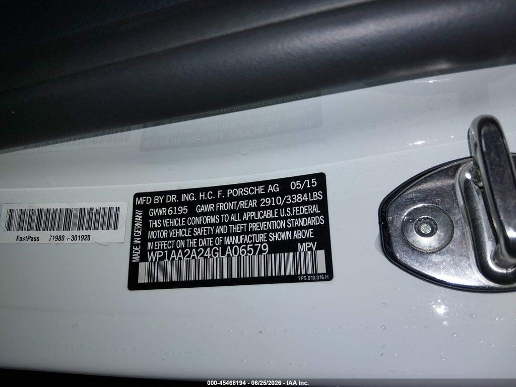 WP1AA2A24GLA06579 2016 PORSCHE CAYENNE photo no. 9