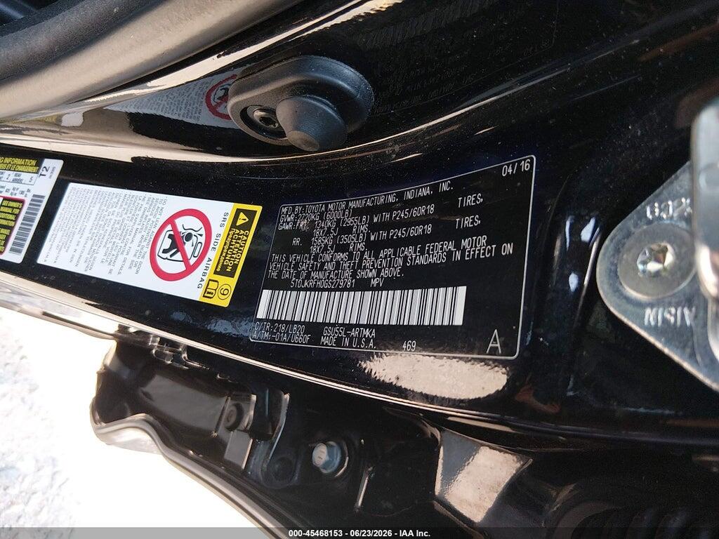 5TDJKRFH0GS279781 2016 TOYOTA HIGHLANDER photo no. 9