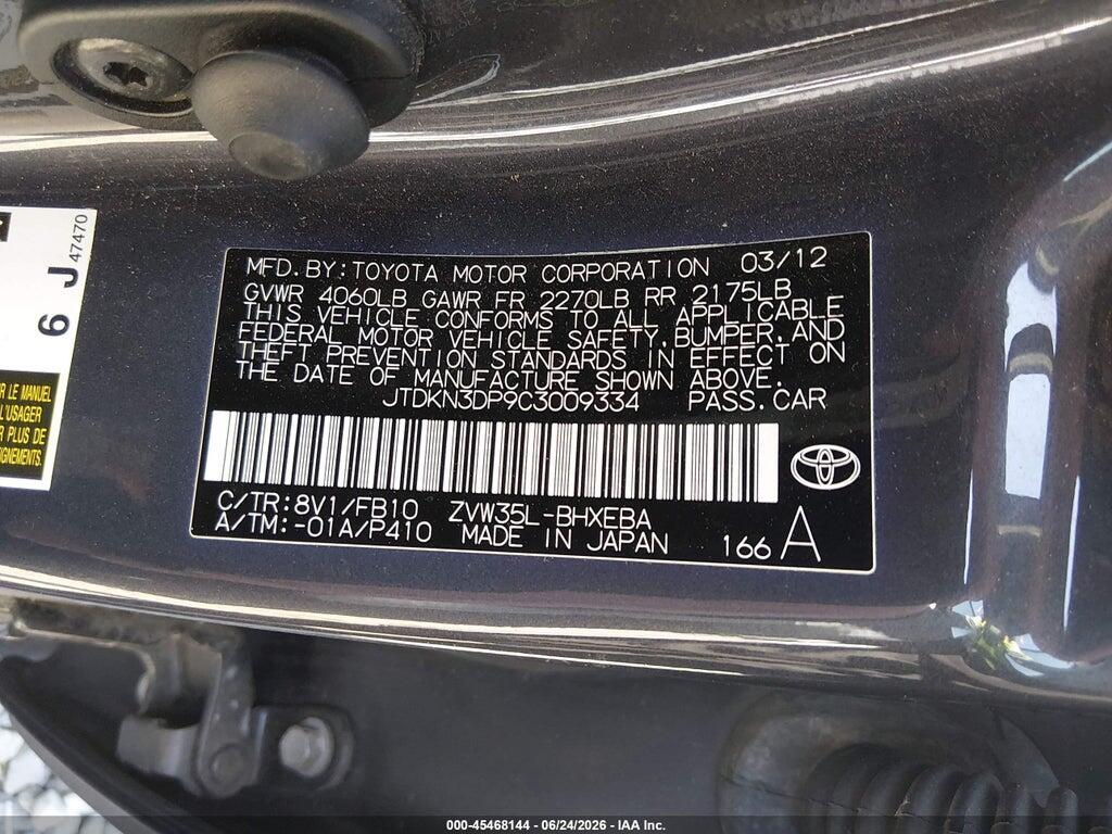 JTDKN3DP9C3009334 2012 TOYOTA PRIUS PLUG-IN photo no. 9