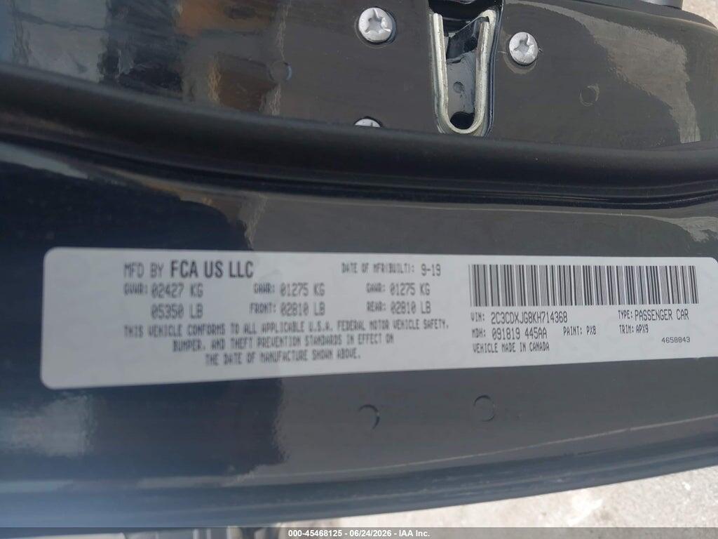 2C3CDXJG8KH714368 2019 DODGE CHARGER photo no. 9