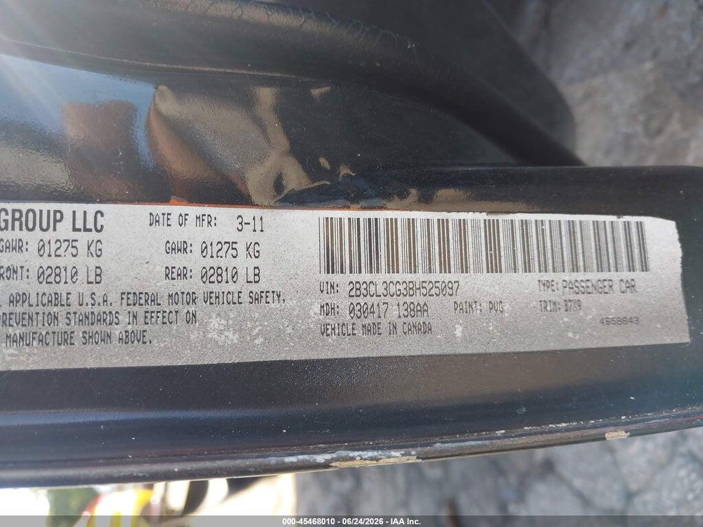 2B3CL3CG3BH525097 2011 DODGE CHARGER photo no. 9